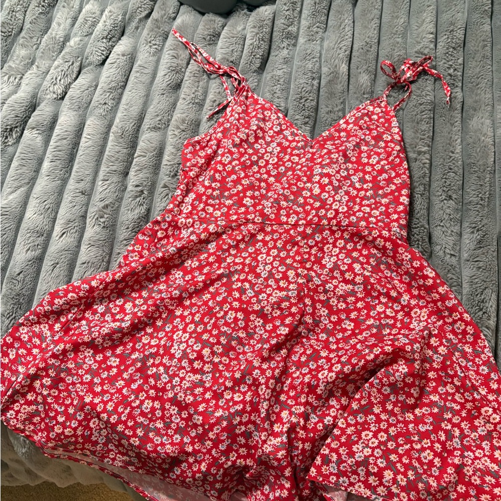 SHEIN Red Floral Dress